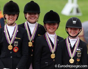The gold medal winning German team: Lena Charlotte Walterscheidt, Anna Christina Abbelen, Nadine Krause, Semmieke Rothenberger :: Photo © Astrid Appels