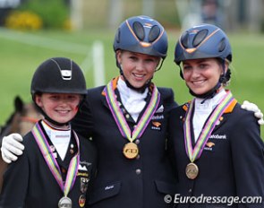 The individual test podium: Semmieke Rothenberger, Sanne Vos, Rosalie Bos :: Photo © Astrid Appels