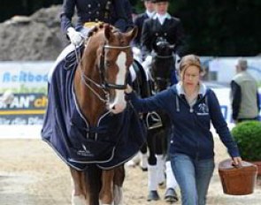 Nadine Capellmann and Diamond Girl head to the prize giving at the 2012 CDI Lingen :: Photo © Barbara Schnell