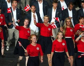 The Danish dressage riders at the opening ceremony