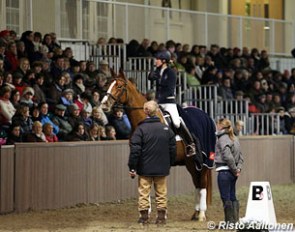 Laura and Wilfried Bechtolsheimer at a demonstration on training horses at the 2013 CDN Addington on 17 January 2013 :: Photo © Risto Aaltonen