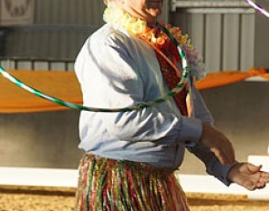 Swedish judge Gustav Svalling in the hula hoop competition at the 2013 CDI Orange :: Photo © Jenny Carroll