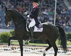 Sandy Phillips and her Rhinelander mare Lara (by Lanciano) at the 2006 World Equestrian Games :: Photo © Astrid Appels