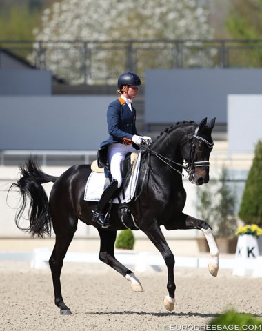 Adelinde Cornelissen made her come back aboard Aqiedo (by Undigo x Metall) which she last showed in September 2017 at the CDI Saumur