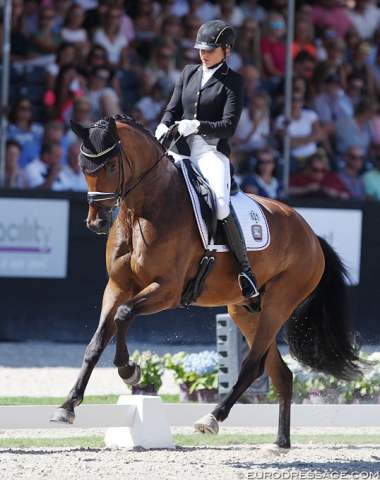 Dorothee Schneider and Flying Dancer OLD (by Furst Romancier x Sir Donnerhall)