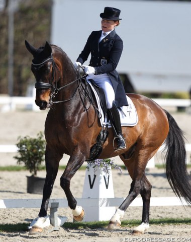 Mikaela Fabricius-Bjerre (née Lindh) on the 13-year old KWPN bred Bellissimo L (by Samba Hit II x Jazz)