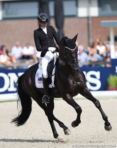 German based Australian Simone Pearce on Gestut Sprehe's talented stallion Marc Cain (by Millennium x Don Primero).