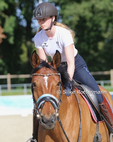 Austrian Valentina Strobl, who competed in the able bodied international junior division before switching to para dressage, on Bequia Simba.