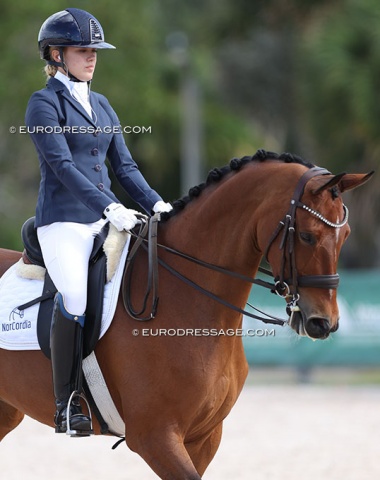 A familiar face: Swedish Emilia Berglund Bergåkra now riding in the U.S.A. for Catherine Haddad. Here she is on Bonnie DN (by Danciano de Malleret)