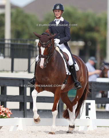 Australian Kelly Layne aboard the 12-year old Hanoverian mare Que Jolie (by Quaterback x Donnerhall)