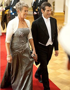 Kyra Kyrklund and her husband Richard White at the Finnish President's Ball on 6 December 2011