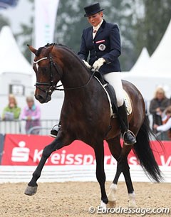 Ulrike Prunthaller and Duccio at the 2011 World Young Horse Championships in Verden :: Photo © Astrid Appels