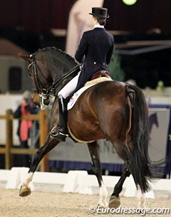Romy van der Schaft and Madorijke were unfortunately eliminated when her mare became visibly unlevel in the extended trot