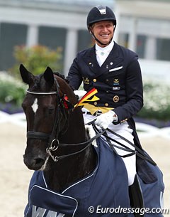 Patrik Kittel and Donna Unique win the Prix St Georges at the 2012 CDIO Aachen :: Photo © Astrid Appels