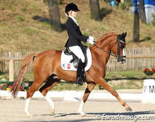 Belgium based French rider Celine Brauns on the very experienced 20-year old Neervelds Blamoer