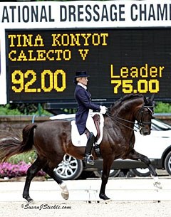 Tina Konyot and Calecto V at the 2012 U.S. Dressage Championships :: Photo © Sue Stickle
