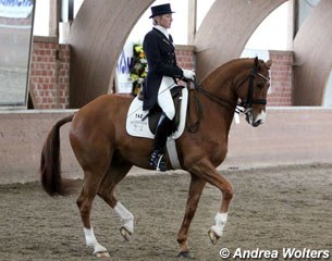 Ingrid Klimke won the Grand Prix for 8 - 12 year old horses with the chestnut Liostro