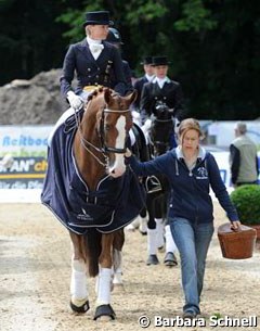 Nadine Capellmann and Diamond Girl head to the prize giving at the 2012 CDI Lingen :: Photo © Barbara Schnell