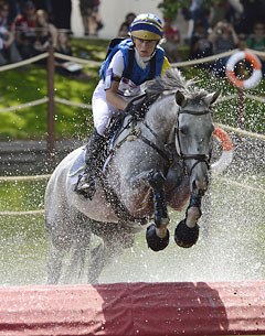 Sara Algotsson Ostholt on the home bred Wega during cross country at the 2012 Olympic Games :: Photo © Kit Houghton