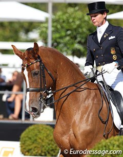 Ulla Salzgeber and Herzruf's Erbe competing at the 2012 CDI Perl begin September :: Photo © Astrid Appels