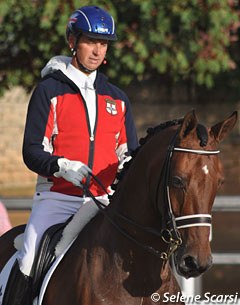 Carl Hester schooling his upcoming Grand Prix horse Douglas