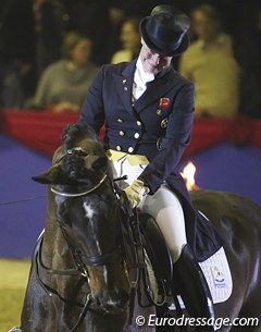 Emma Hindle and Diamond Hit at the stallion's retirement ceremony at the 2012 Oldenburg Stallion Parade in Vechta :: Photo © Astrid Appels