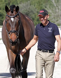 Steffen Peters and Legolas at the trot up for the 2013 WDM Palm Beach :: Photo © Sue Stickle