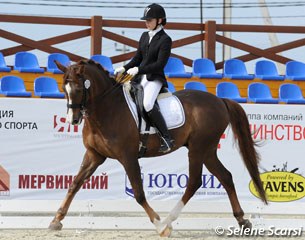 The 21-year old Dombai was the oldest horse competing in Ryazan, but he appeared well-muscled and really loose and supple for his age.