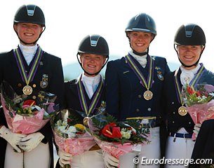 The bronze medal winning Swedish team: Marina Mattsson, Emma Jonsson, Victoria Appleyard, Alva Lander