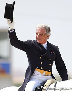 Riding for Uruguay and waving to the crowd, Ramon Beca