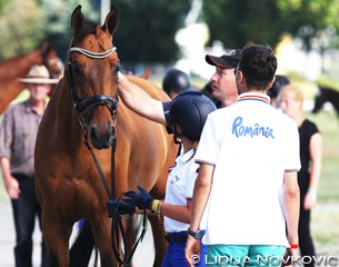 Catinca Vasiliu with Conte at the horse inspection