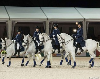 Youth Quadrille on PRE Horses at the 2018 USPRE Week in Wellington :: Photo © Lily Forado