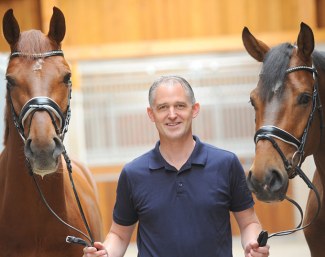 Stephan Borgmann with the Bundeschampionate finalists Discover and Equitaris III who are part of the auction collection :: Photo © Thoms Lehmann