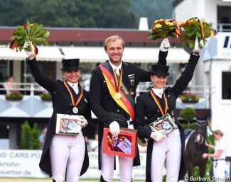 The Kur Podium in Balve: Schneider, Rothenberger, Von Bredow-Werndl :: Photo © Barbara Schnell