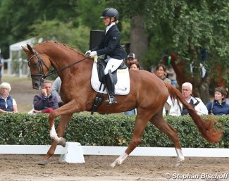 Wibke Hartmann-Stommel and Herbstrot at the 2018 Trakehner Championships :: Photo © Stephan Bischoff