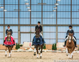 The top three Kur contestants - Pisarska, Cichon and Naas - at the 2018 CDI Sopot :: Photo © Lukasz Kowalski