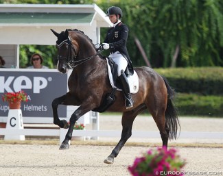 Jana Schrödter and the Oldenburg bred Der Erbe win the 2019 European Junior Riders Championships :: Photo © Astrid Appels