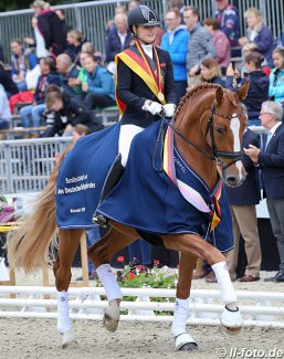 Bianca Nowag and Escorial Q at the 2019 Bundeschampionate :: Photo © LL-foto