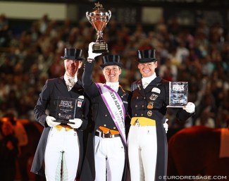 The podium at the 2011 World Cup Finals in Leipzig: Zu Sayn-Wittgenstein, Cornelissen and Salzgeber :: Photo © Astrid Appels