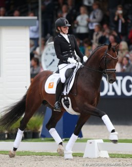 Renate van Vliet and Johnny Depp at the 2019 World Young Horse Championships :: Photo © Astrid Appels