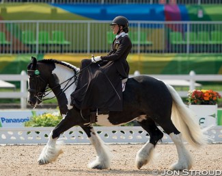 Belgian Grade II para rider Barbara Minecci on Barilla at the 2016 Paralympics in Rio :: Photo © Jon Stroud