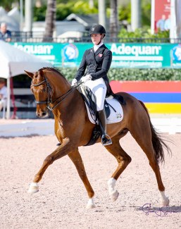 Carina Nevermann Torup and Dong Seon Kim's Bordolino at the 2020 CDI-W Wellington :: Photo © Sue Stickle