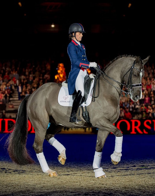 Double Olympic Champion Charlotte Dujardin in a Flying Changes bespoke jacket