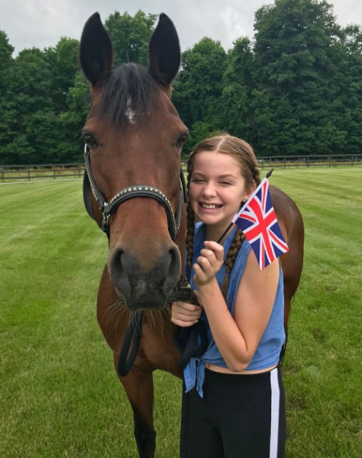Annie Klepper (here with Gigi) will travel to the U.K. as part of the Dressage4Kids group