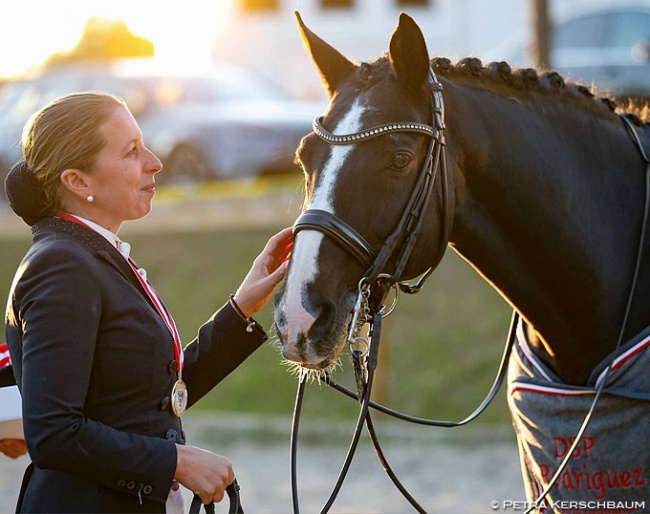 Astrid Neumayer and Rodriguez at the horse's retirement ceremony at the 2018 Austrian Championships :: Photo © Petra Kerschbaum