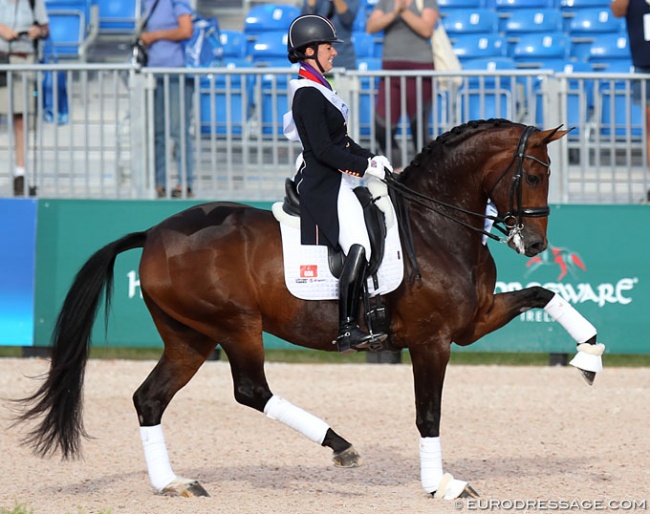 Charlotte Dujardin and Mount St. John Freestyle at the 2018 World Equestrian Games :: Photo © Astrid Appels