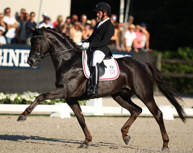 Severo Jurado Lopez and Atterupgaards Botticelli at the 2018 World Young Horse Championships :: Photo © Astrid Appels