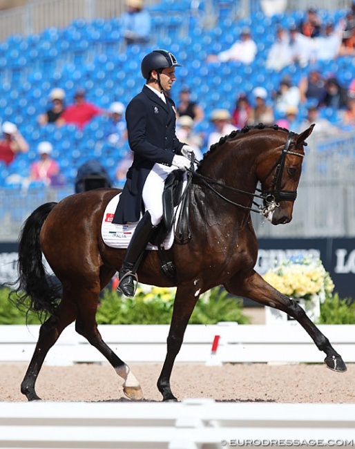 Riccardo Sanavio and the Austrian owned Federleicht competed as individual pair for Italy at the 2018 World Equestrian Games :: Photo © Astrid Appels