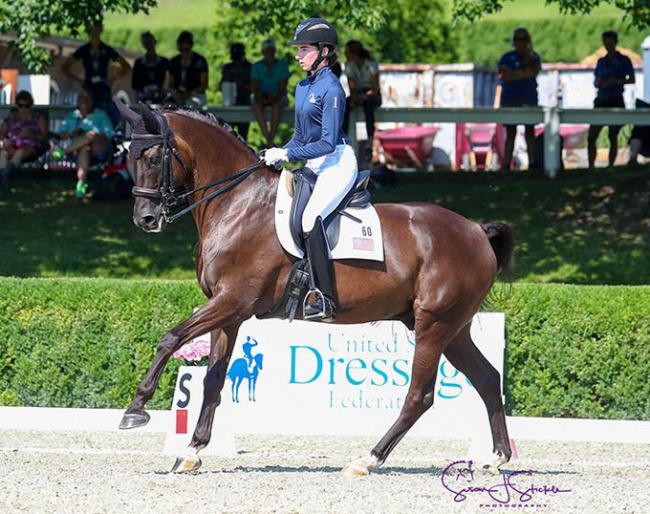 Anna Weniger and Don Derrick at the 2018 North American Young Riders Championships :: Photo © Sue Stickle