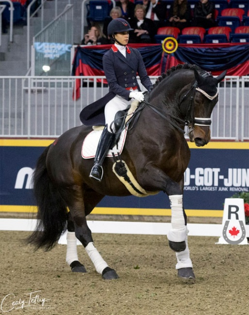 Naima Moreira Laliberté and Steeped in Luck at the Dressage Derby at the 2019 Toronto Royal Horse Show:: Photo © Cealy Tetley